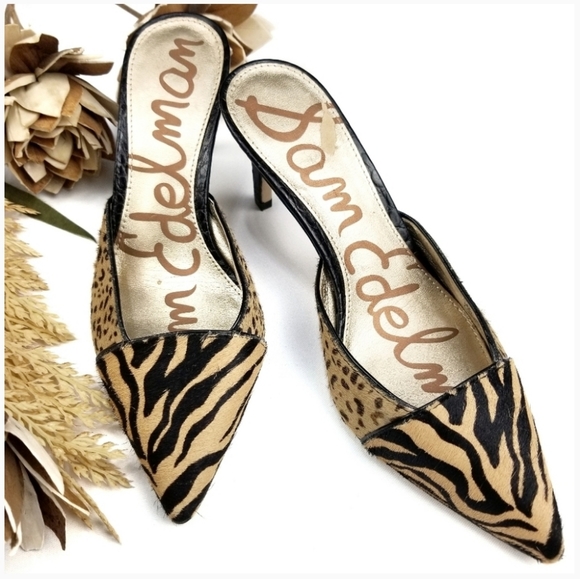 sam edelman animal print mules